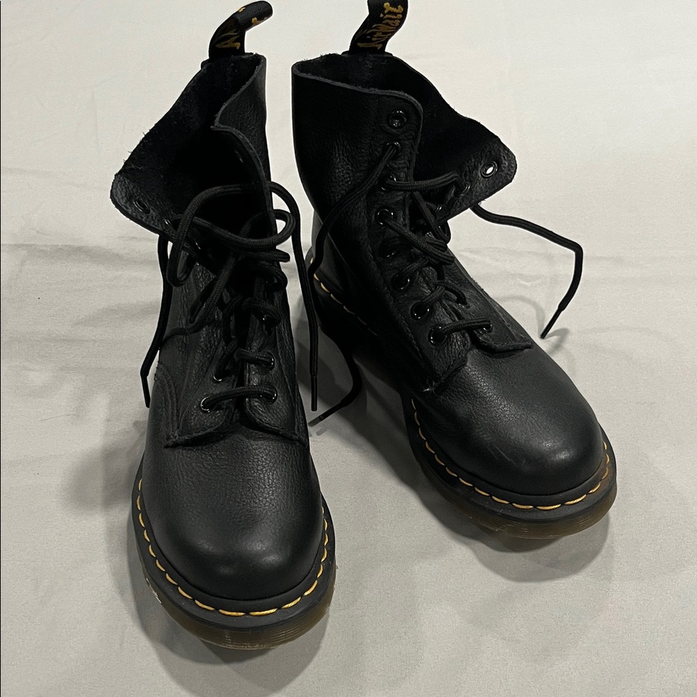 Dr. Martens Black Leather Combat Boots